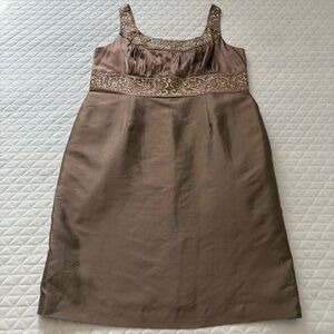 Elegant Brown Sleeveless Dress